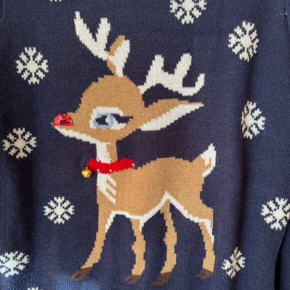 Rudolf the Red-Nosed Reindeer Christmas Sweater - Medium - Picture 2 of 5